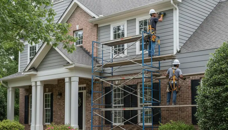 Vinyl siding installation service in Greensboro, NC for a residential home exterior
