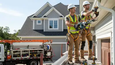 Gutter installation in Greensboro, NC for siding home protection from rain and storm runoff