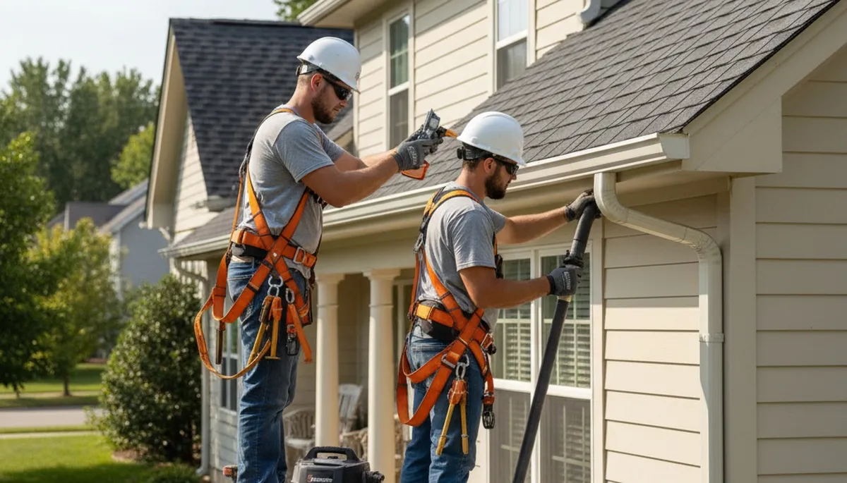 Greensboro, NC gutter repair for sagging, leaking gutters on a local home by FX Remodeling & Exteriors