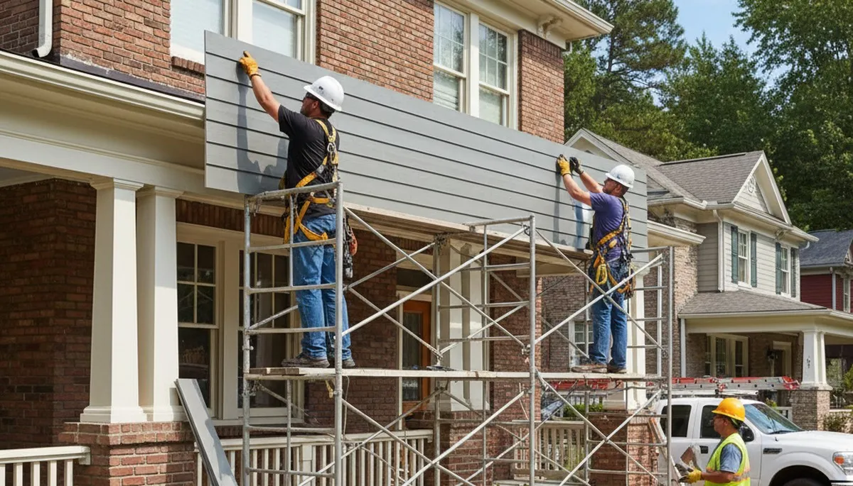 Vinyl siding installation for Greensboro, NC home exterior by a professional siding contractor