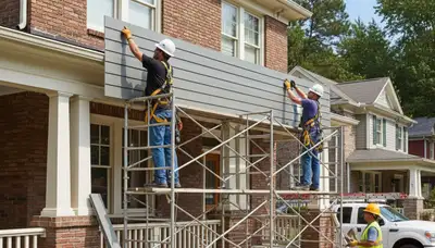 Vinyl siding installation for Greensboro, NC home exterior by a professional siding contractor