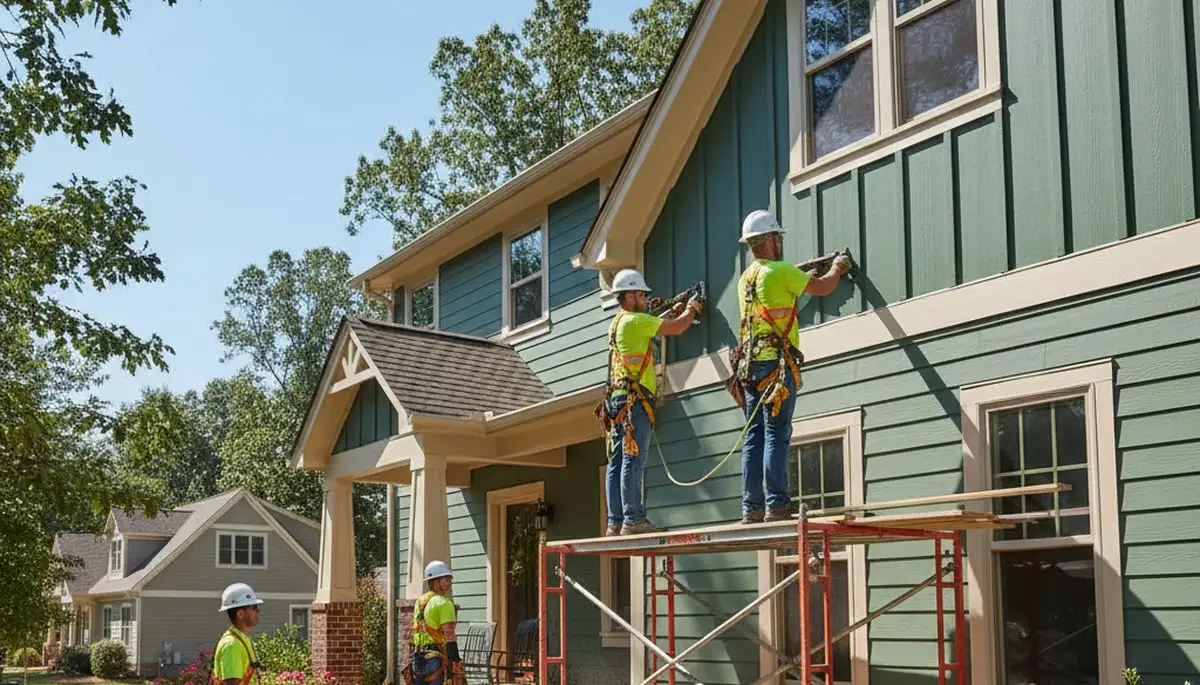 Vinyl siding installation for Greensboro, NC home exterior by local siding contractor