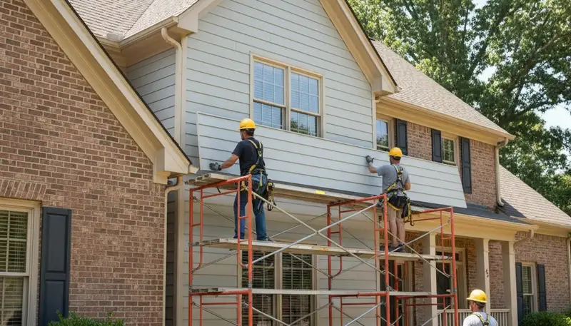 Vinyl siding installation service in Greensboro, NC for a residential home exterior