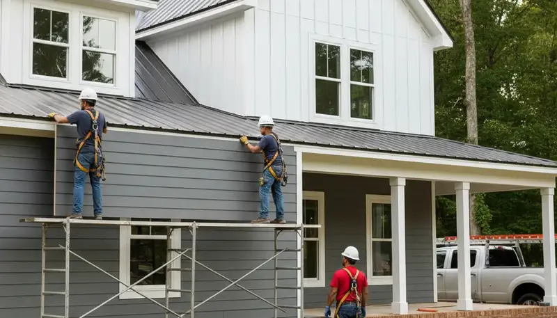 Vinyl siding installation by Greensboro, NC siding contractors