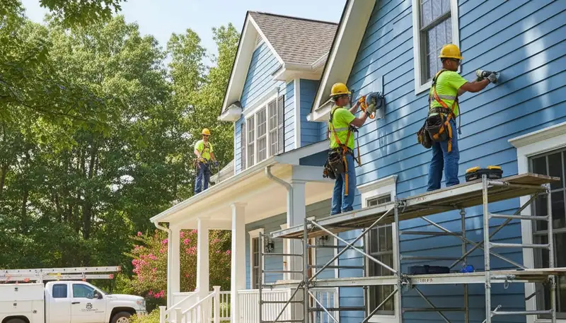 Vinyl siding installation by Greensboro, NC siding contractors