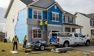 Siding repair after storm damage in Greensboro, NC by vinyl siding professionals
